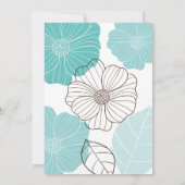 Elegant Chic Turquoise Green Floral Vrijgezellenfe Kaart (Achterkant)