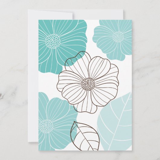Elegant Chic Turquoise Green Floral Vrijgezellenfe Kaart (Achterkant)