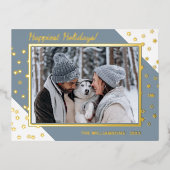 Elegant Chic Twinking Stars Pattern Gold Folie Feestdagen Briefkaart (Voorkant)