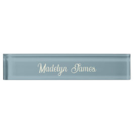 Elegant Chic Typography Dusty Blue Personalized Naambordje