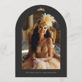 Elegant Chic Venetian Mask Quinceañera Party Kaart (Achterkant)