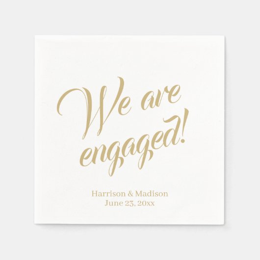 Elegant chic verloving Gold script aangepaste name Servet (Voorkant)