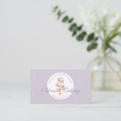 Elegant Chic Violet Waterverf Floral Cake Bakery Visitekaartje (Staand voorkant)