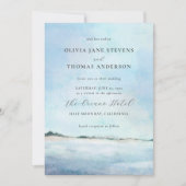 Elegant Chic Waterverf Beach All in One Wedding Kaart (Voorkant)