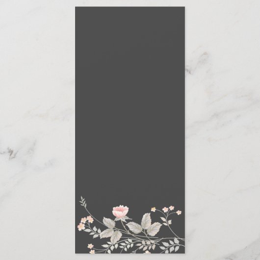 Elegant chic waterverf bloemen bruiloftsmenu programmakaart (Achterkant)