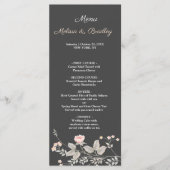 Elegant chic waterverf bloemen bruiloftsmenu programmakaart (Voorkant)