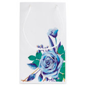 Elegant chic Waterverf blue Weddencard Klein Cadeauzakje (Achterkant)