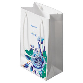 Elegant chic Waterverf blue Weddencard Klein Cadeauzakje