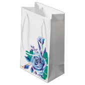 Elegant chic Waterverf blue Weddencard Klein Cadeauzakje (Achterkant Gekanteld)