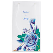 Elegant chic Waterverf blue Weddencard Klein Cadeauzakje (Voorkant)