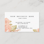 Elegant Chic Waterverf Blush Pink & Peach Floral Visitekaartje (Achterkant)