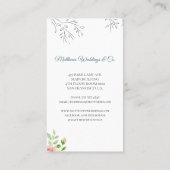 Elegant chic waterverf botanical bruiloft planner visitekaartje (Achterkant)