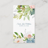 Elegant chic waterverf botanical bruiloft planner visitekaartje (Voorkant)