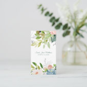 Elegant chic waterverf botanical bruiloft planner visitekaartje (Staand voorkant)
