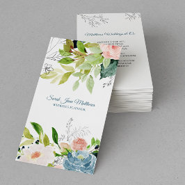 Elegant chic waterverf botanical bruiloft planner visitekaartje