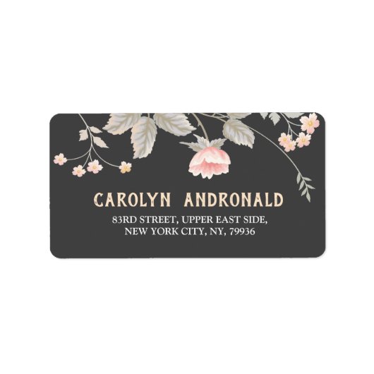 Elegant chic waterverf Floral Address Label (Voorkant)