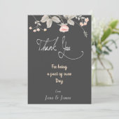 Elegant chic waterverf Floral bedankt je kaart (Staand voorkant)