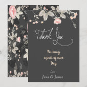 Elegant chic waterverf Floral bedankt je kaart (Voorkant / Achterkant)