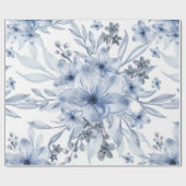 Elegant chic waterverf floral cadeaupapier (Vlak)