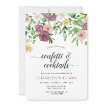 Elegant Chic Waterverf Floral Garden Birthday