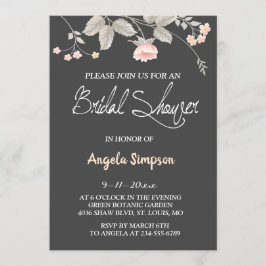 Elegant chic waterverf Floral Vrijgezellenfeest Ca Kaart