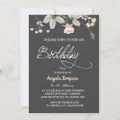 Elegant chic waterverf    Floralverjaardagskaart Kaart (Voorkant)