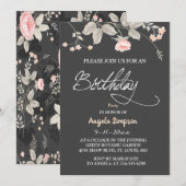 Elegant chic waterverf    Floralverjaardagskaart Kaart (Voorkant / Achterkant)