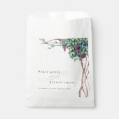 Elegant Chic Waterverf Grapevine Foliage Wedding Bedankzakje (Voorkant)