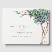 Elegant Chic Waterverf Grapevine Foliage Wedding Gastenboek (Voorkant)