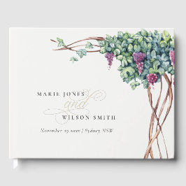 Elegant Chic Waterverf Grapevine Foliage Wedding Gastenboek