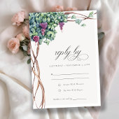 Elegant Chic Waterverf Grapevine Foliage Wedding RSVP Kaartje
