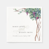 Elegant Chic Waterverf Grapevine Foliage Wedding Servet (Voorkant)