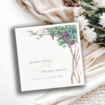 Elegant Chic Waterverf Grapevine Foliage Wedding