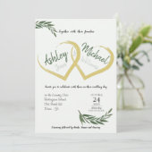 Elegant Chic Waterverf Greenery Cordial Wedding Kaart (Staand voorkant)