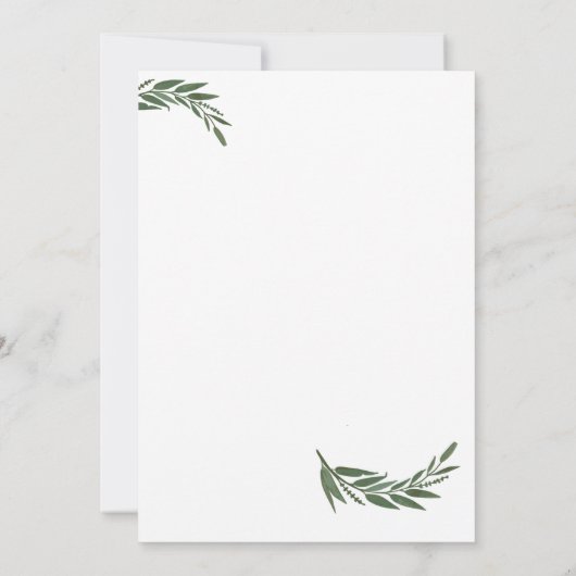 Elegant Chic Waterverf Greenery Cordial Wedding Kaart (Achterkant)