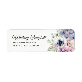 Elegant Chic Waterverf Succulent Florals Etiket