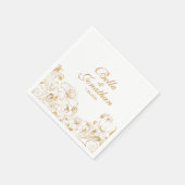 Elegant Chic Wedding Gold Floral - Aangepast Servetten (Hoek)