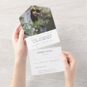 Elegant Chic Wedding | Minimale moderne RSVP All In One Uitnodiging (Afscheurbaar)