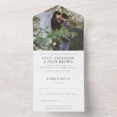 Elegant Chic Wedding | Minimale moderne RSVP All In One Uitnodiging (Binnen)