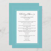 Elegant Chic Wedding Modern Chic Aqua Green Menu (Voorkant / Achterkant)