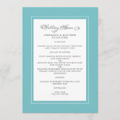 Elegant Chic Wedding Modern Chic Aqua Green Menu (Voorkant)