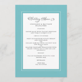 Elegant Chic Wedding Modern Chic Aqua Green Menu