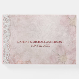 Elegant chic Wedding Modern Eenvoudig Roze Gastenboek