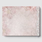 Elegant chic Wedding Modern Eenvoudig Roze Gastenboek (Achterkant)