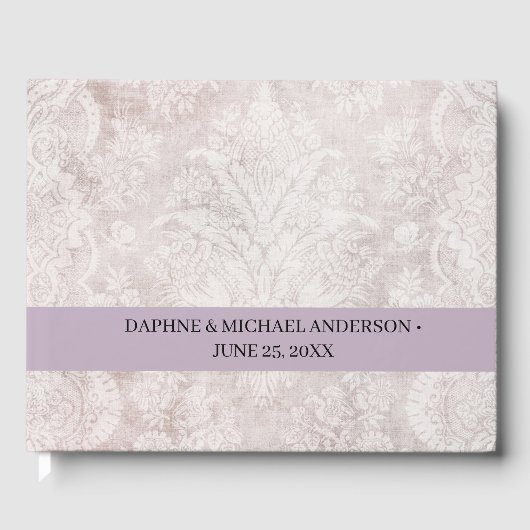 Elegant Chic Wedding Modern Simple Paars Gastenboek (Voorkant)