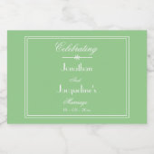 Elegant Chic Wedding Names Soft Mint Green Mini Likeurfles Etiket (Enkel label)