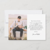 Elegant Chic Wedding Photo Hand-Lettered Bedankkaart (Achterkant)