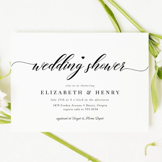 Elegant Chic Wedding Shower Couples Vrijgezellenfe Kaart