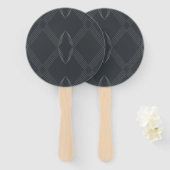 Elegant, chic, weelderig, single line pattern handwaaier (Voorkant en achterkant)