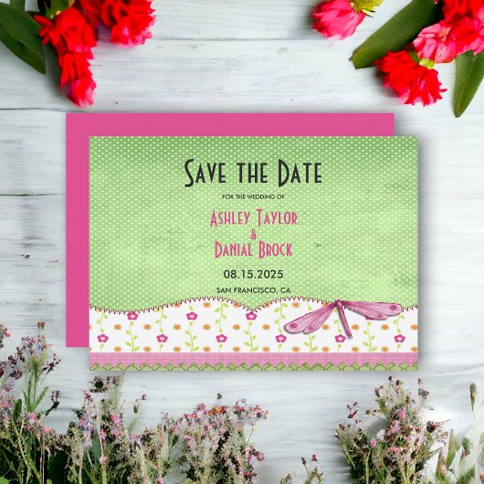Elegant Chic Whimsical Country Boho Floral Wedding Save The Date